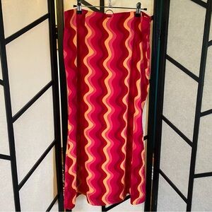 Nasty Gal Red and Pink Maxi Skirt